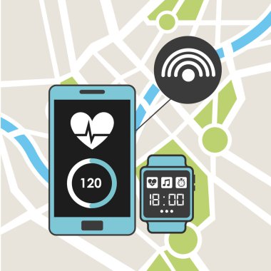 Smartphone giyilebilir teknoloji simgeleri