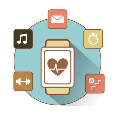 smartwatch giyilebilir teknoloji simgeleri