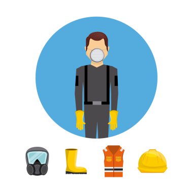 Emanet endüstri donatım düz simgeler