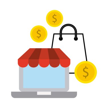 elektronik ticaret düz set simgeleri