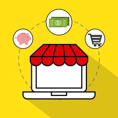 elektronik ticaret düz set simgeleri