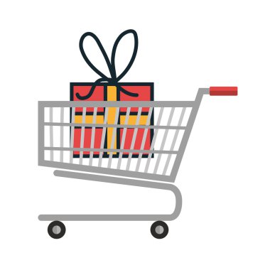 hediye kutusu ile alışveriş sepeti