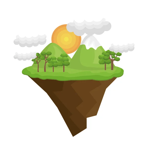 Paisaje natural con montañas — Vector de stock