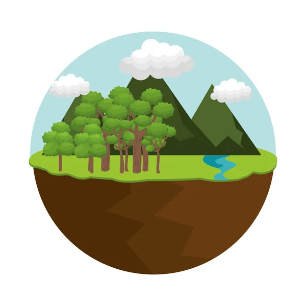 Paisaje natural con montañas — Vector de stock