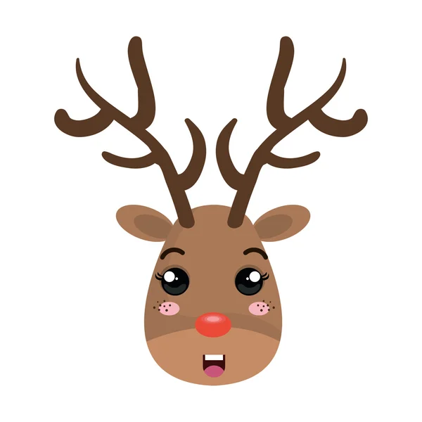 Christmas deer cartoon — Stockvector