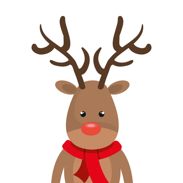 Christmas deer cartoon — Stock Vector