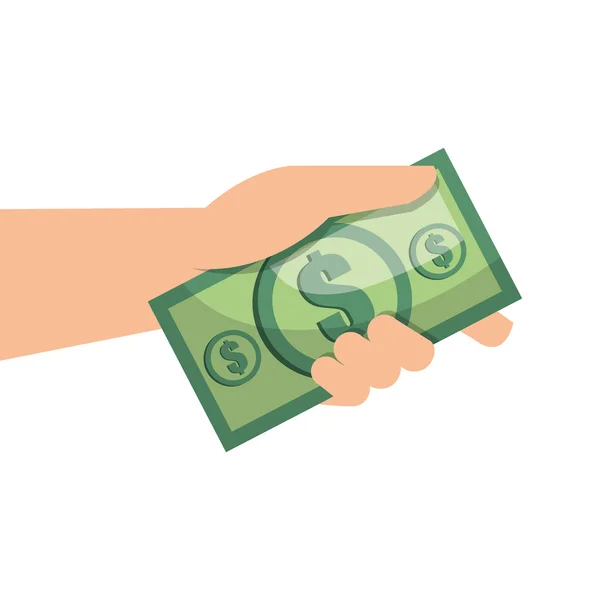 Hand with money bill — Stock Vector