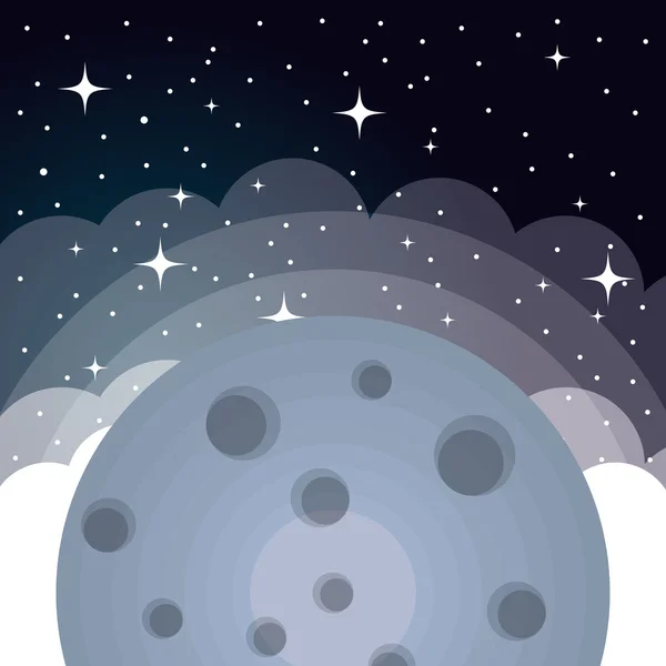 Місяць на космосі Всесвіту — стоковий вектор