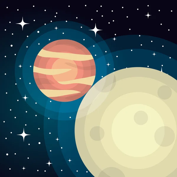 Planeten op universum ruimte — Stockvector