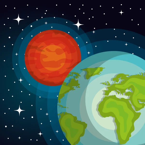Planet Erde im Weltraum — Stockvektor