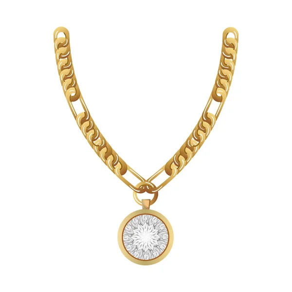 金の宝石類のネックレス — ストックベクタ