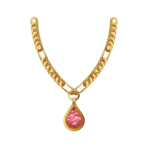 Zlaté šperky náhrdelník — Stockový vektor
