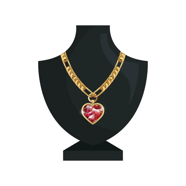 Etalagepop met sieraden ketting — Stockvector