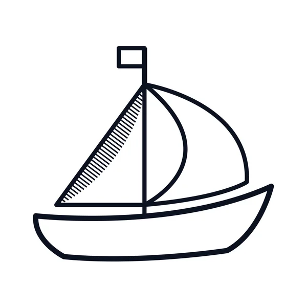 Deniz tekne bayrak ile — Stok Vektör