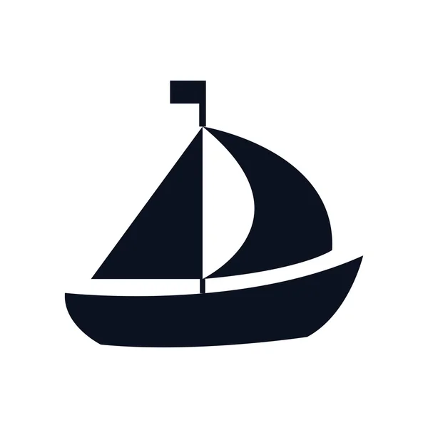 Barco náutico com bandeira — Vetor de Stock