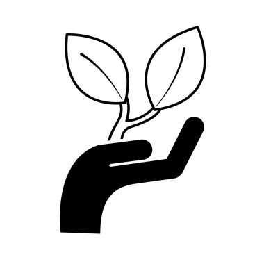 Ekoloji simgesiyle insan eller