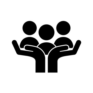 eller iş simgesi ile insan