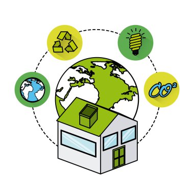 Eko Dostu set düz simgeler