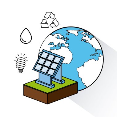 Eko Dostu set düz simgeler