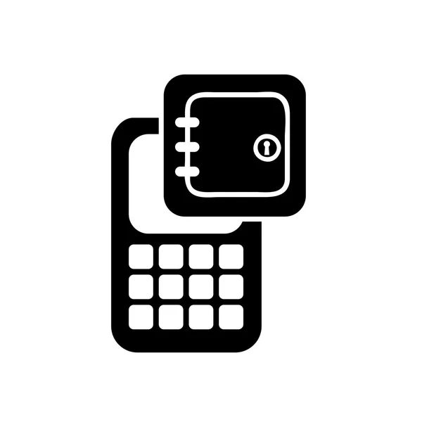 Teléfono celular aplicación servicio aislado icono — Vector de stock