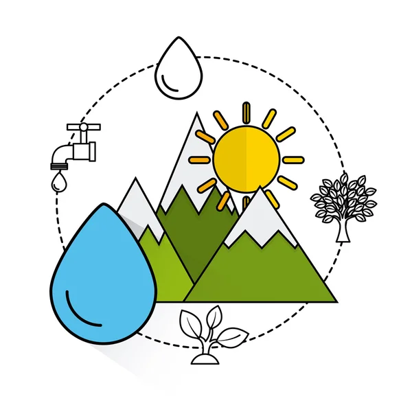 Eco amigable conjunto de iconos planos — Archivo Imágenes Vectoriales