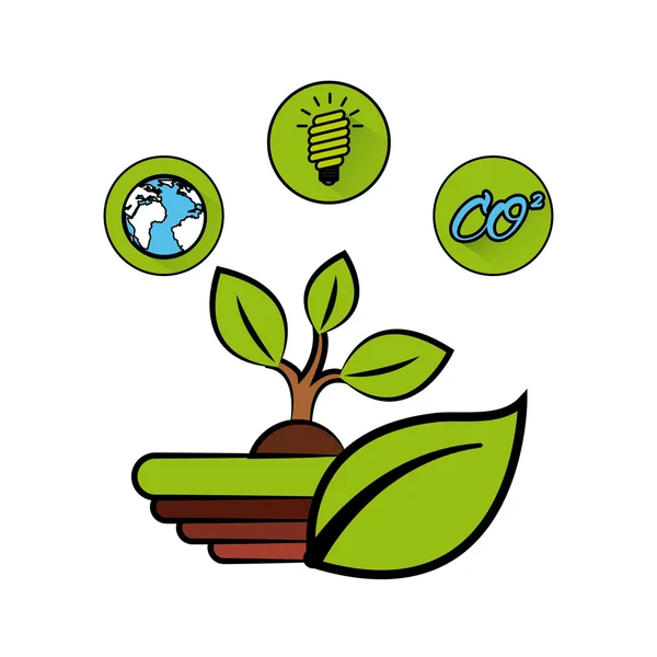 Eco amigable conjunto de iconos planos — Archivo Imágenes Vectoriales