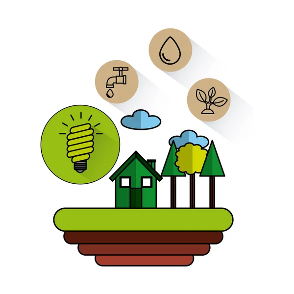 Eco amigable conjunto de iconos planos — Vector de stock