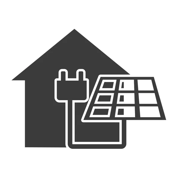 Silhouette maison avec icône écologie — Image vectorielle