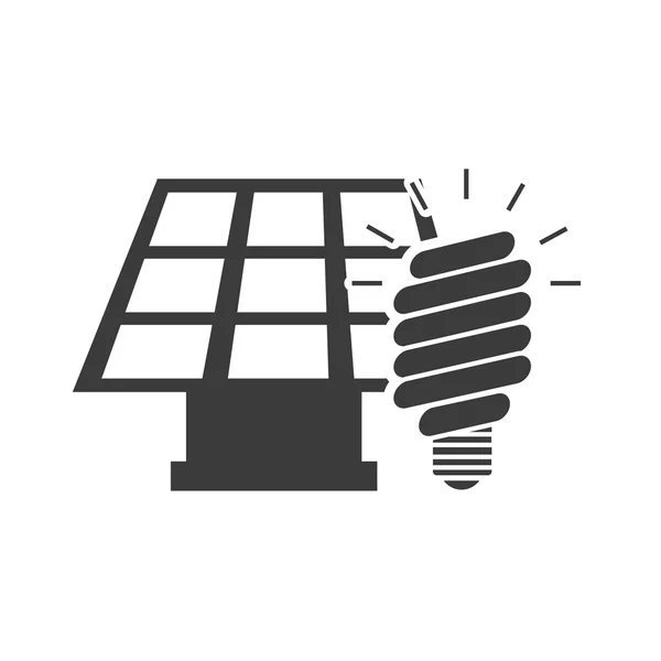 Panneau d'énergie solaire avec icône — Image vectorielle