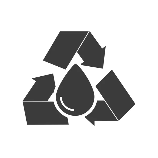 Pfeile recyceln Symbol mit Ökologie-Symbol — Stockvektor