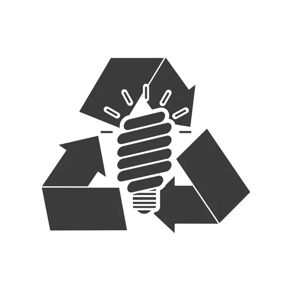 Pijlen recycle symbool met ecologie pictogram — Stockvector