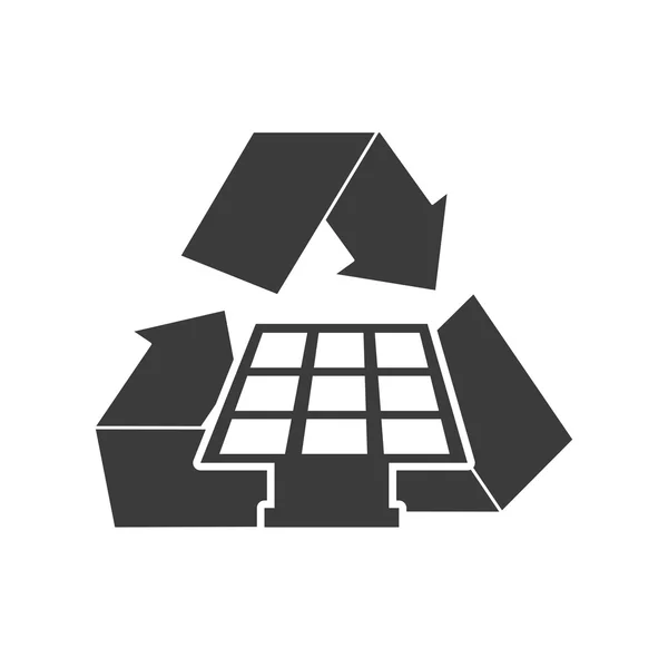 Pijlen recycle symbool met ecologie pictogram — Stockvector