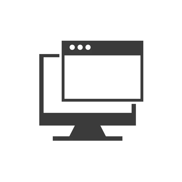 Computer display met seo pictogram — Stockvector