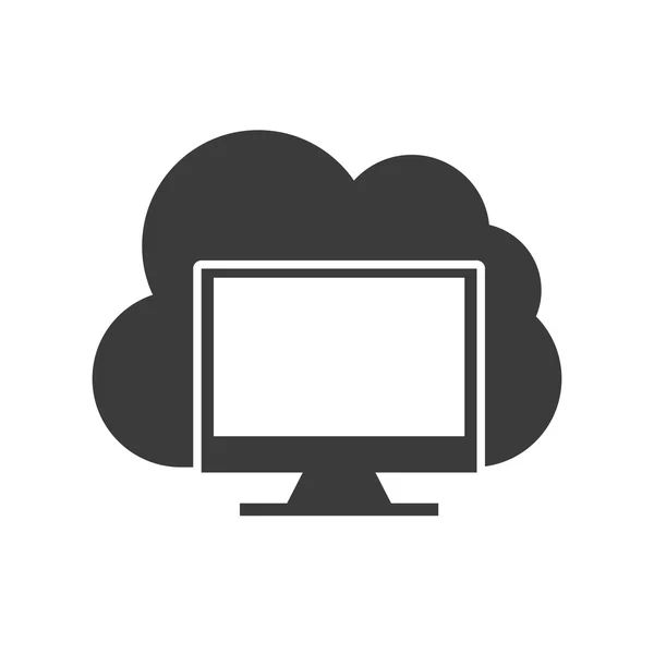 Cloud computing with seo icon — Stock Vector