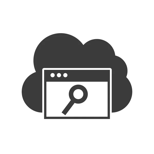 Computação em nuvem com ícone seo — Vetor de Stock