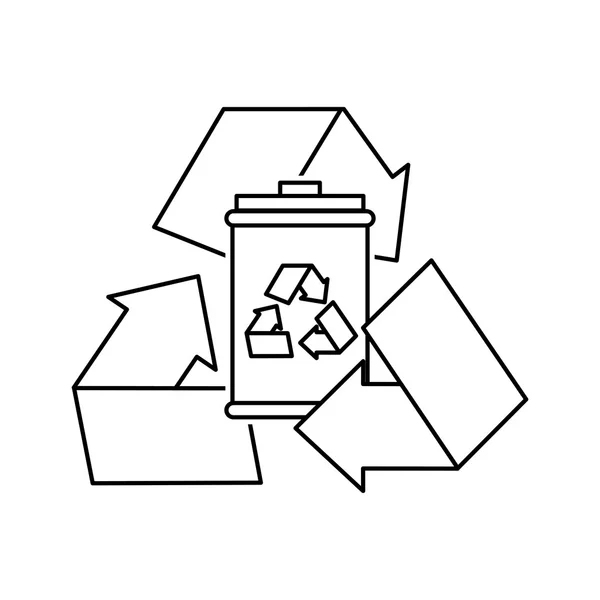 Pijlen recycle symbool met ecologie pictogram — Stockvector