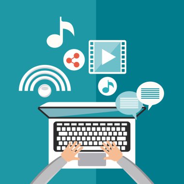 düz Mobil Sosyal Medya simgeler