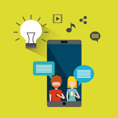 düz Mobil Sosyal Medya simgeler