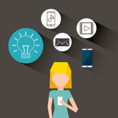 düz Mobil Sosyal Medya simgeler