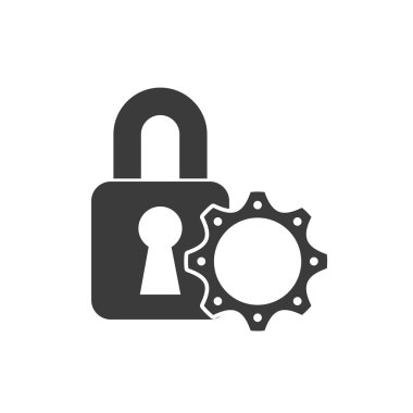 iş güvenlik asma kilit simgesi