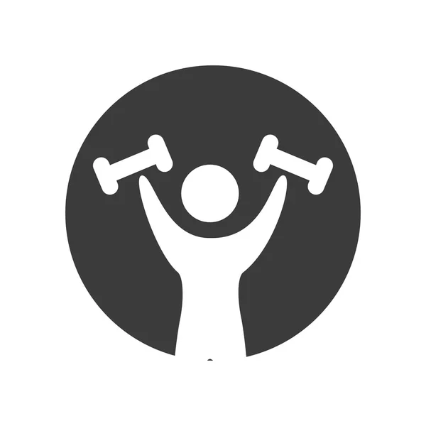 Human silhouette exercising icon — Stock Vector