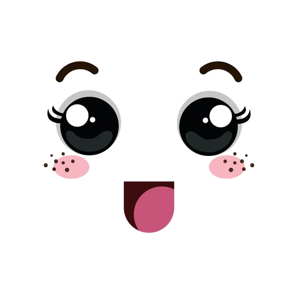 Emoticono de dibujos animados kawaii — Vector de stock