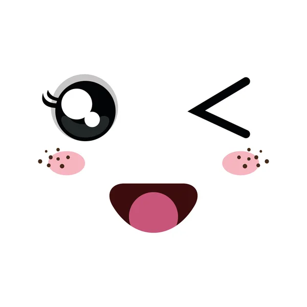 Kawaii emoticon desenhos animados —  Vetores de Stock