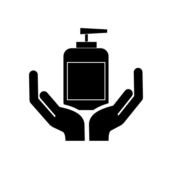 Hand menselijke met spa-pictogram — Stockvector
