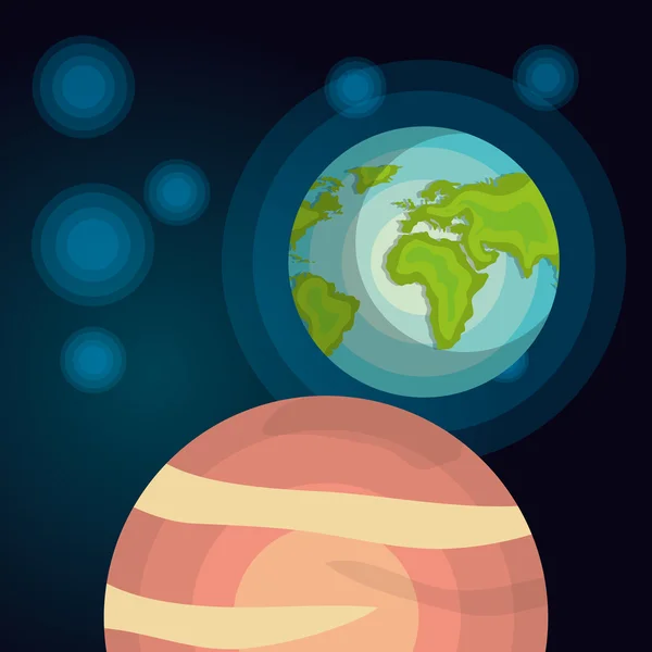 Planeta Terra no espaço —  Vetores de Stock