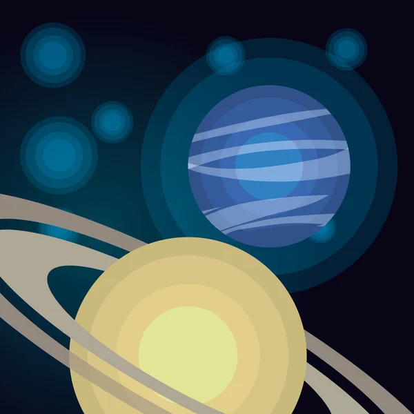 Planeter på universum utrymme — Stock vektor