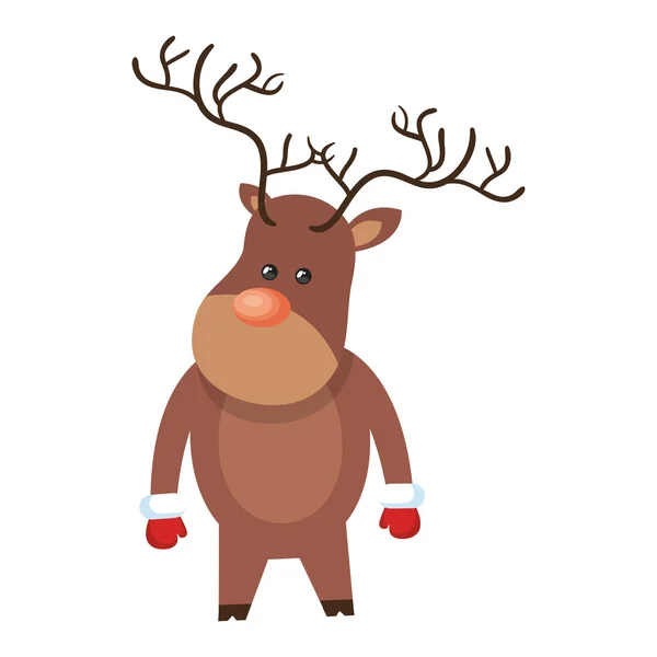 Christmas deer animal — Stock Vector