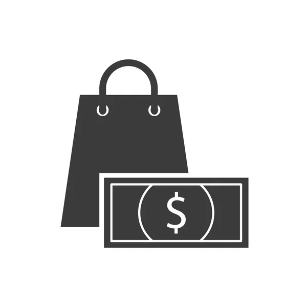 Bolsa de compras icono financiero — Archivo Imágenes Vectoriales