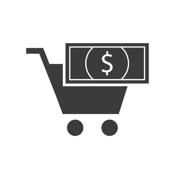 Shopping cart icona finanza — Vettoriale Stock
