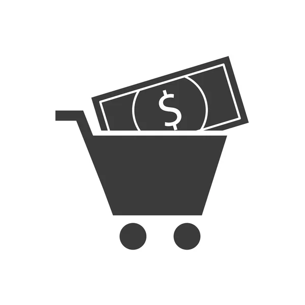 Shopping cart Financiën pictogram — Stockvector